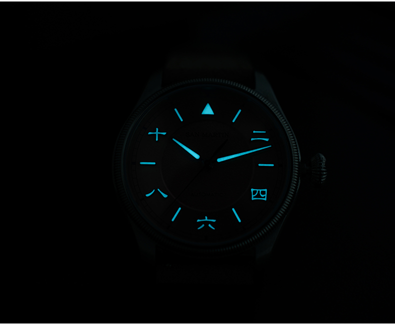 San Martin Men Automatic Watch - Leather Strap Quick Release のレビューと価格