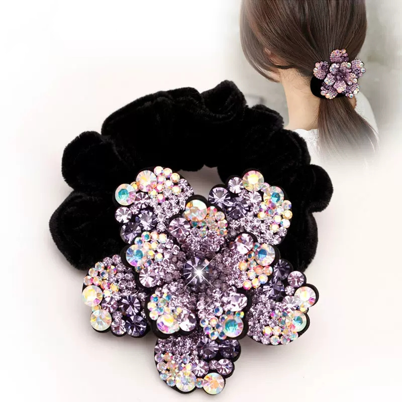 Women Rhinestone Scrunchies Ve - Silicone Band Women のレビューと価格