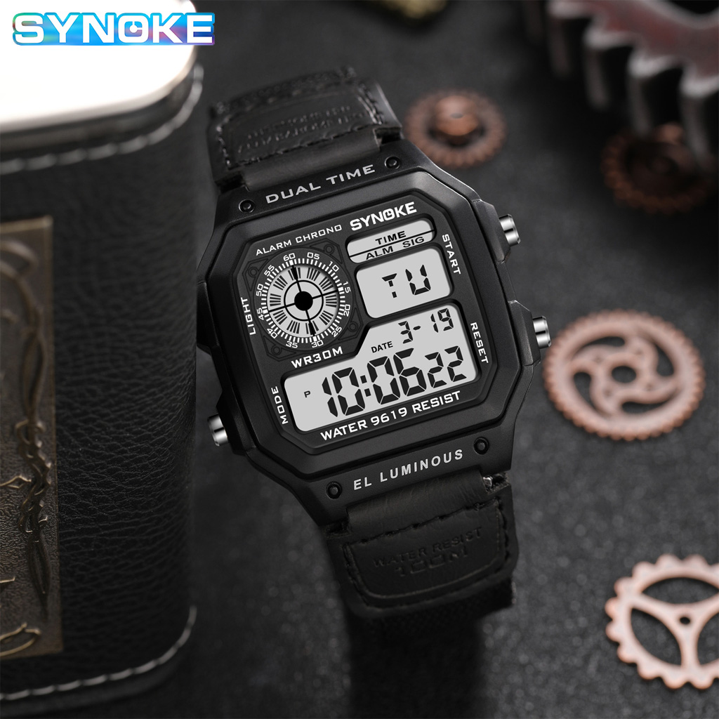 Synoke Outdoor Military Digita - Canvas Strap Watch のレビューと価格