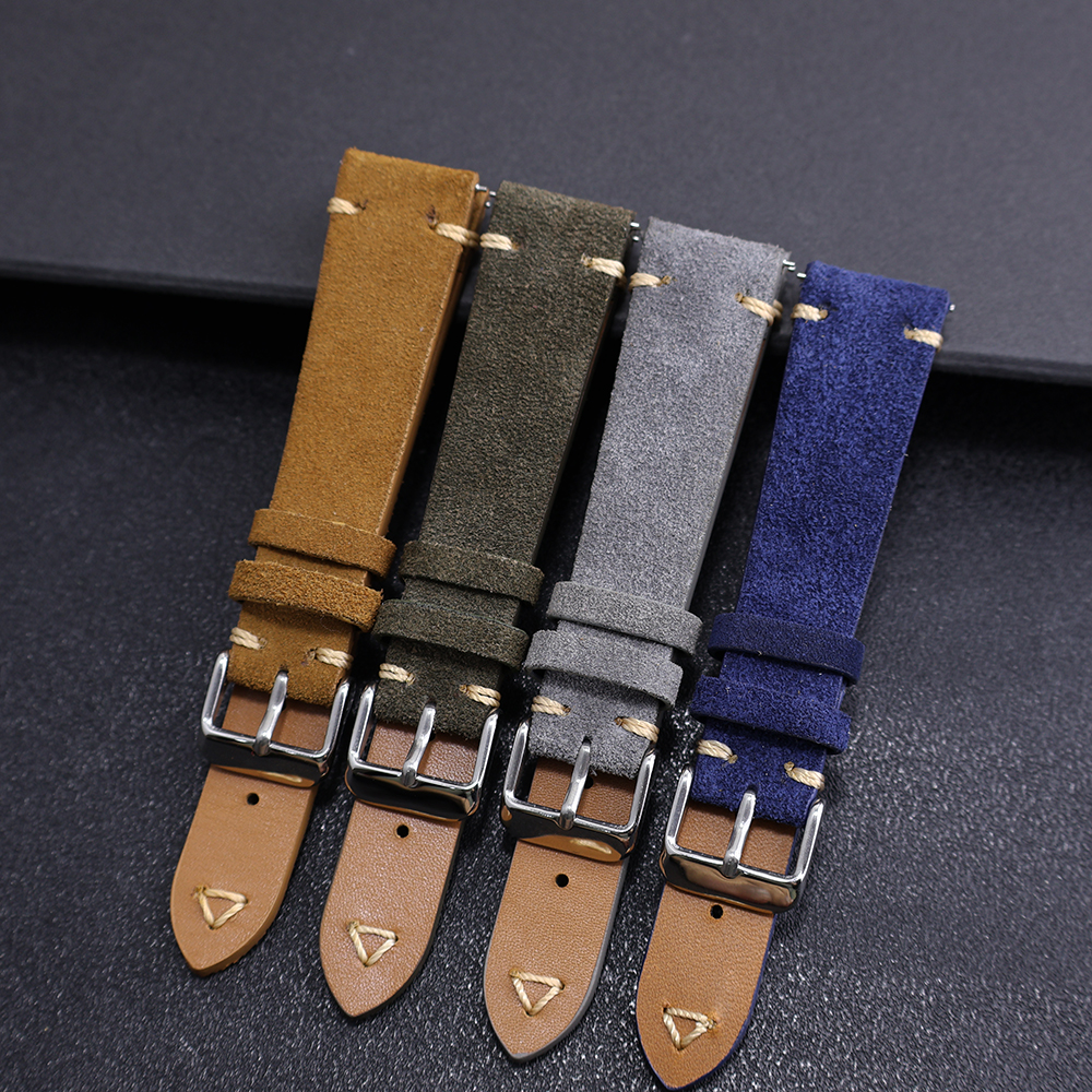 Suede Leather Watch Strap 20mm - Suede Strap Watch のレビューと価格