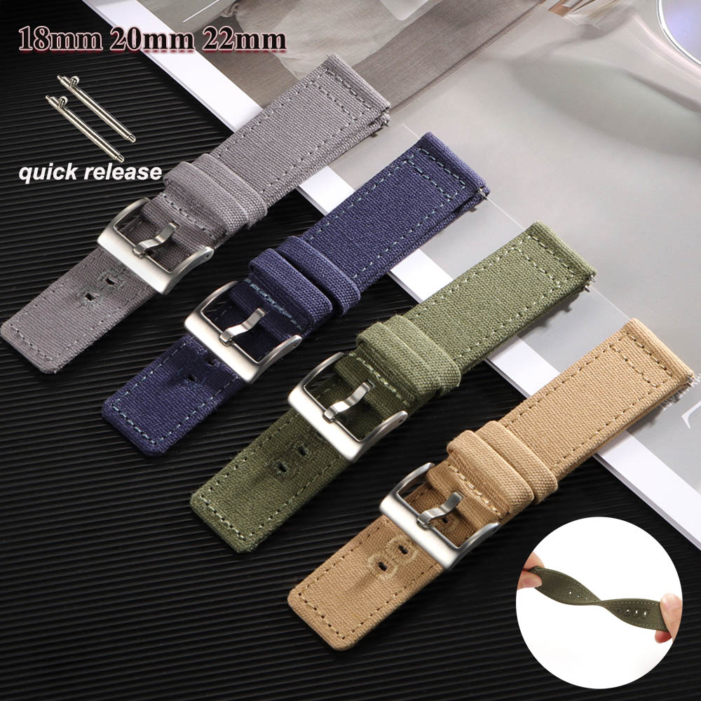 Nylon Woven Canvas Watch Band  - Canvas Strap Watch のレビューと価格