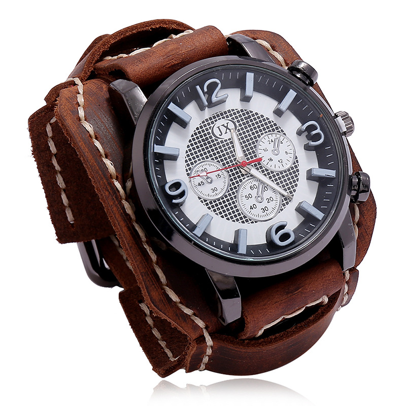 New Retro Mens Watches Genuine - Leather Watch Band Men のレビューと価格