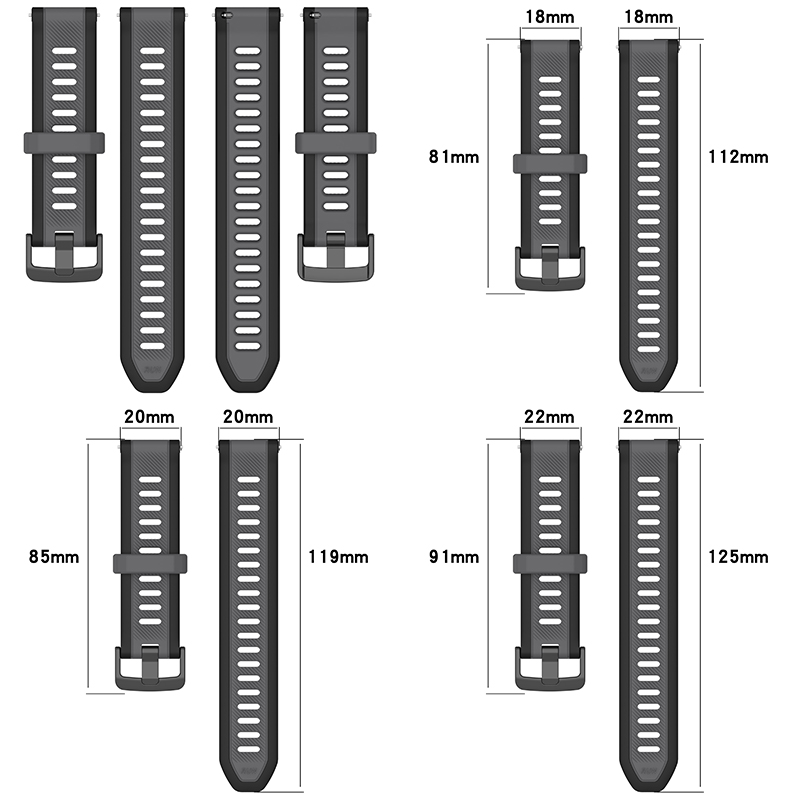 22mm 20mm 18mm Texture Silicon - Silicone Watch Band 22Mm のレビューと価格
