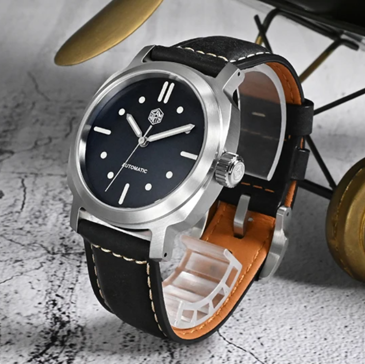 San Martin Mens Pilot Watches  - Leather Strap Quick Release のレビューと価格