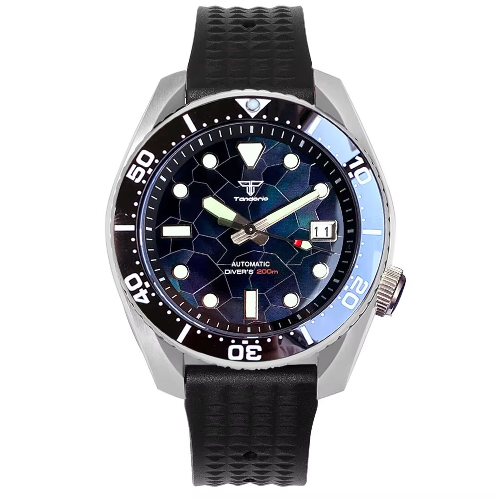 Tandorio 42.5mm Japan NH35A Au - Rubber Strap Diver のレビューと価格