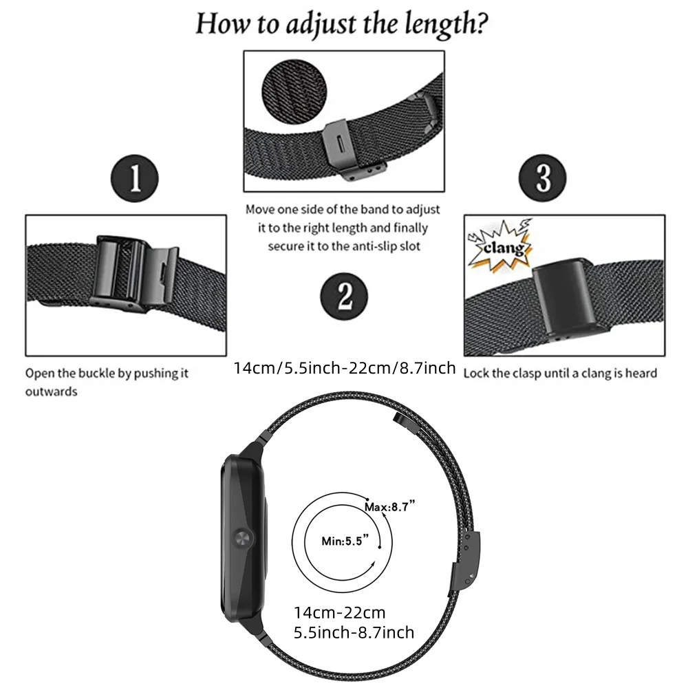 Metal Bands for Honor Watch 4  - Mesh Strap Metal のレビューと価格