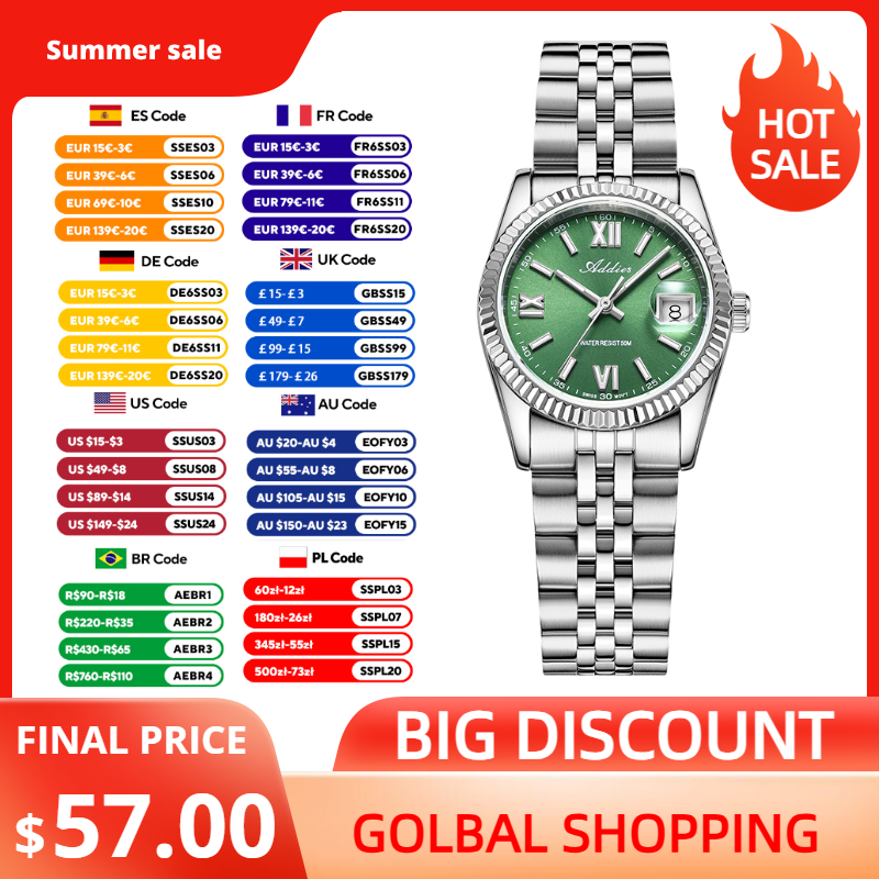 Addies High Quality Luxury Wat - Stainless Bracelet Diver のレビューと価格