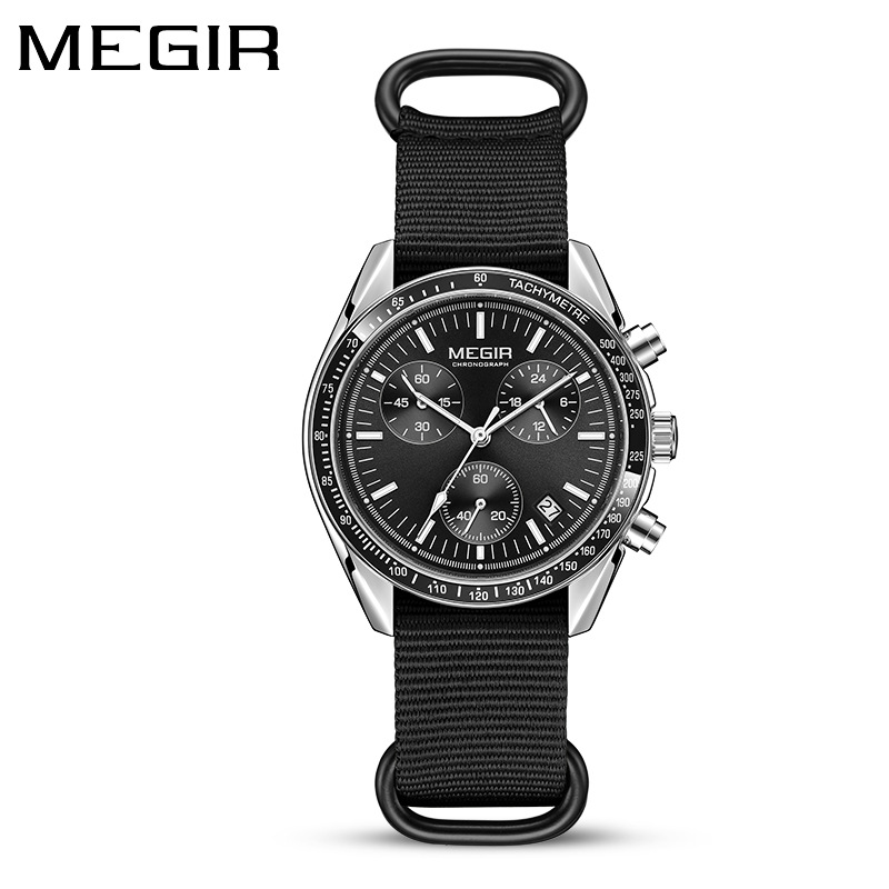 MEGIR 2247 Men's Luxury Quartz - Canvas Strap Watch のレビューと価格