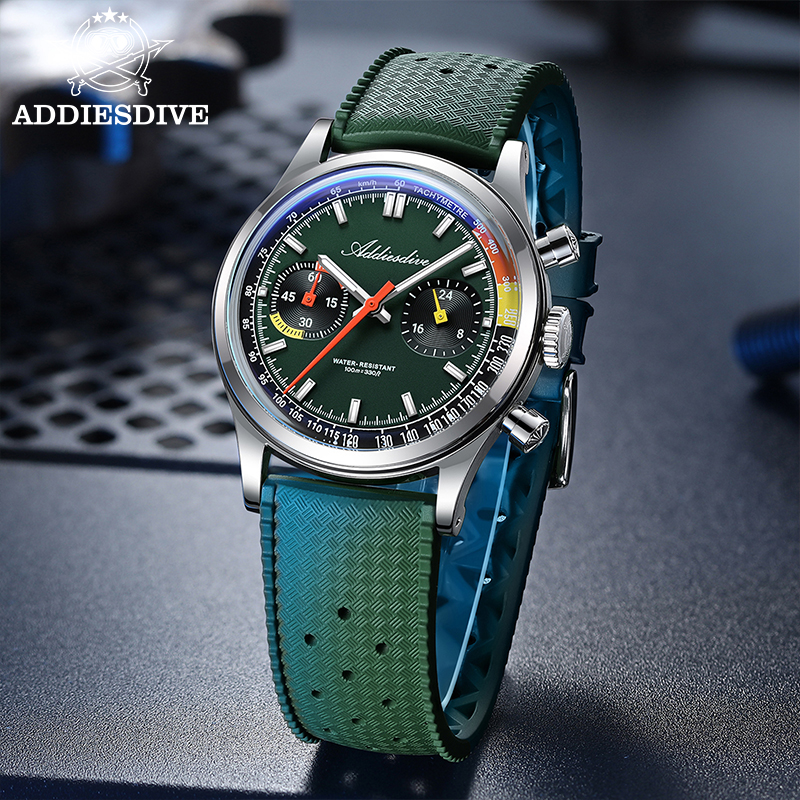 ADDIESDIVE Chronograph VK64 Wa - Rubber Strap Diver のレビューと価格