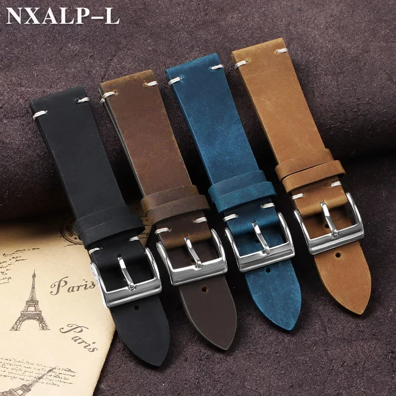 Vintage Oil Wax Leather Watch  - Nato Strap Nylon のレビューと価格