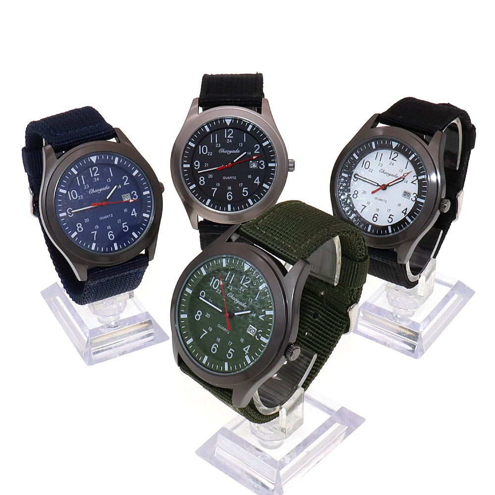 Luxury Men's Quartz Watch Spor - Canvas Strap Watch のレビューと価格