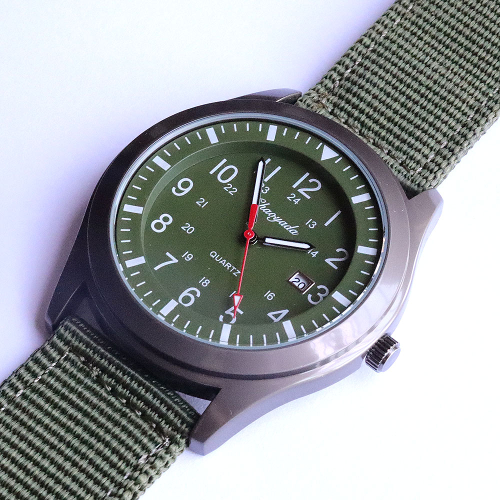 Luxury Men's Quartz Watch Spor - Canvas Strap Watch のレビューと価格