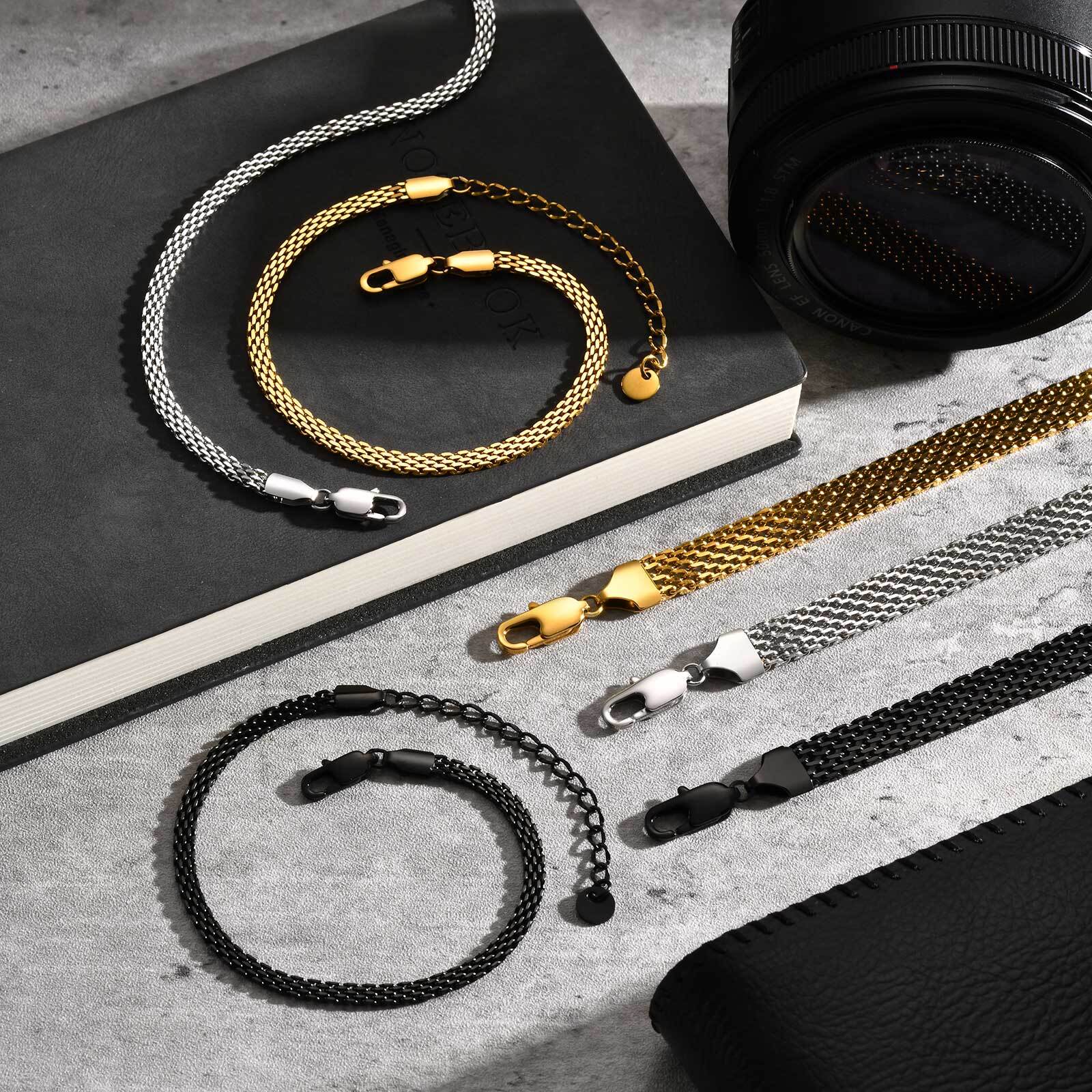 3/8mm Mesh Strap Chain Bracele - Mesh Strap Metal のレビューと価格