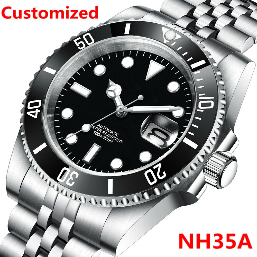 DIY Logo 40MM Dive Watch NH35  - Stainless Bracelet Diver のレビューと価格
