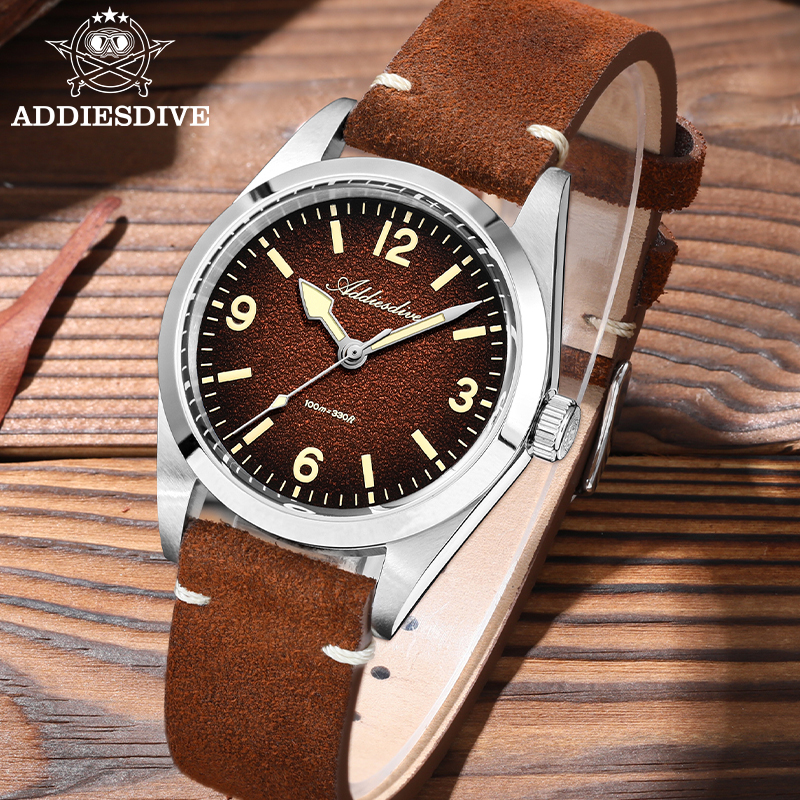 ADDIESDIVE Japan 2035 Super Lu - Suede Strap Watch のレビューと価格