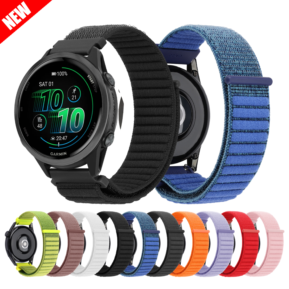 Nylon loop Band For Garmin Viv - Sport Loop Velcro のレビューと価格