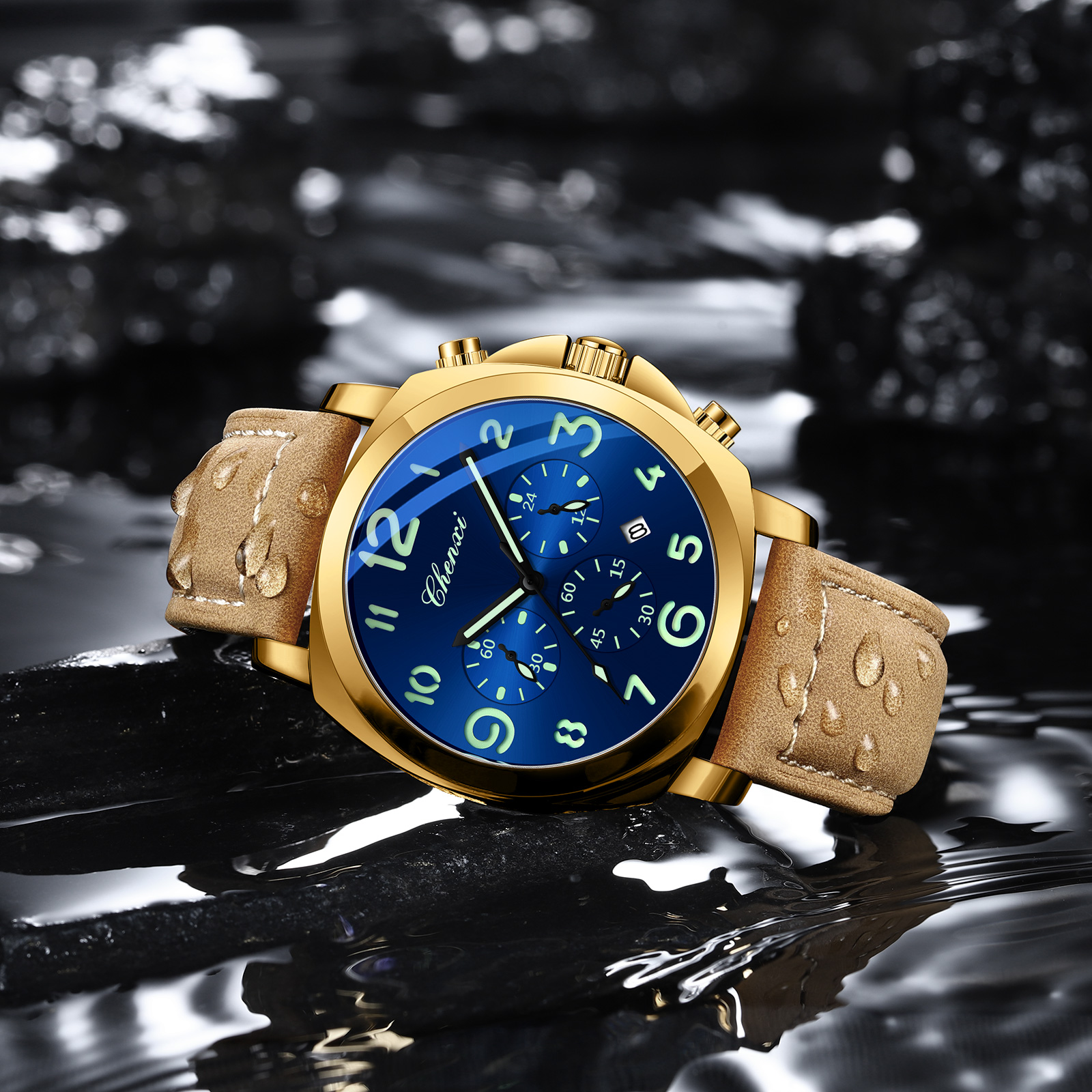 CHENXI Men Watch Multifunction - Leather Watch Band Men のレビューと価格