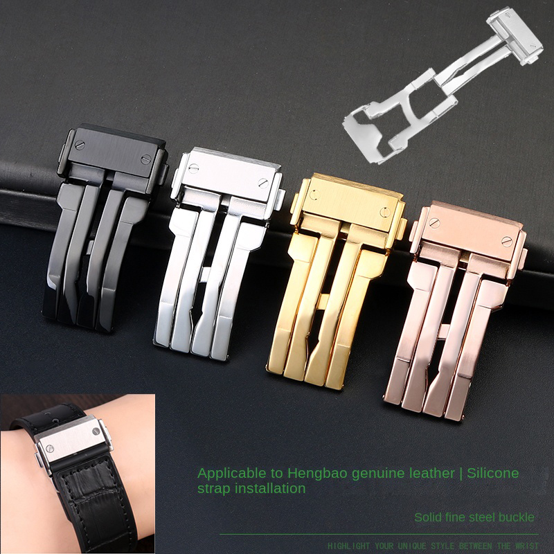 18 22mm Solid Stainless Steel  - Leather Watch Band Men のレビューと価格