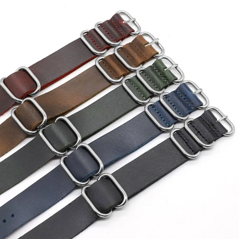 Vintage Genuine Leather Watch  - Nato Strap Nylon のレビューと価格