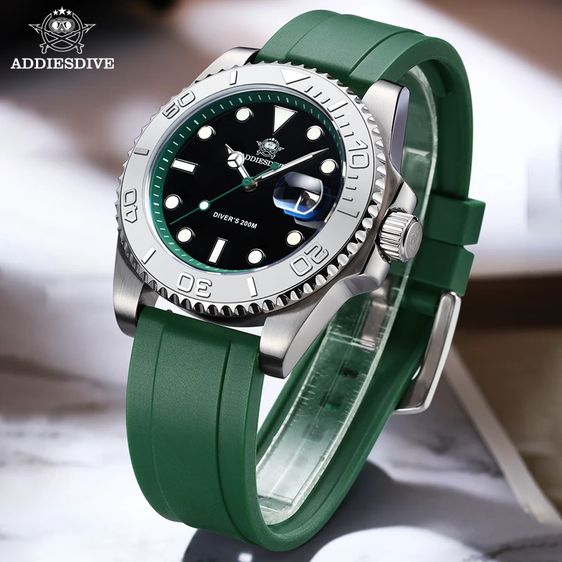 ADDIESDIVE Rotatable Ceramic B - Rubber Strap Diver のレビューと価格