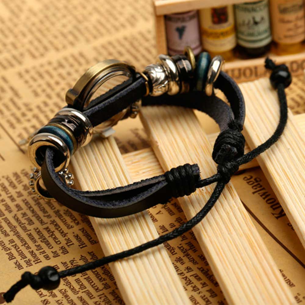 Handmade Butterfly Beads Brace - Leather Watch Band Men のレビューと価格
