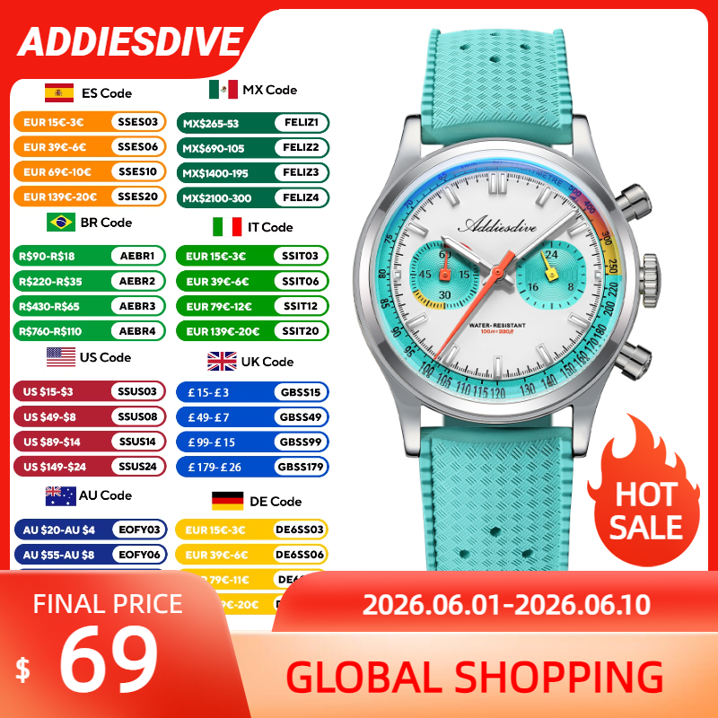 ADDIESDIVE NEW Multifunction C - Rubber Strap Diver のレビューと価格