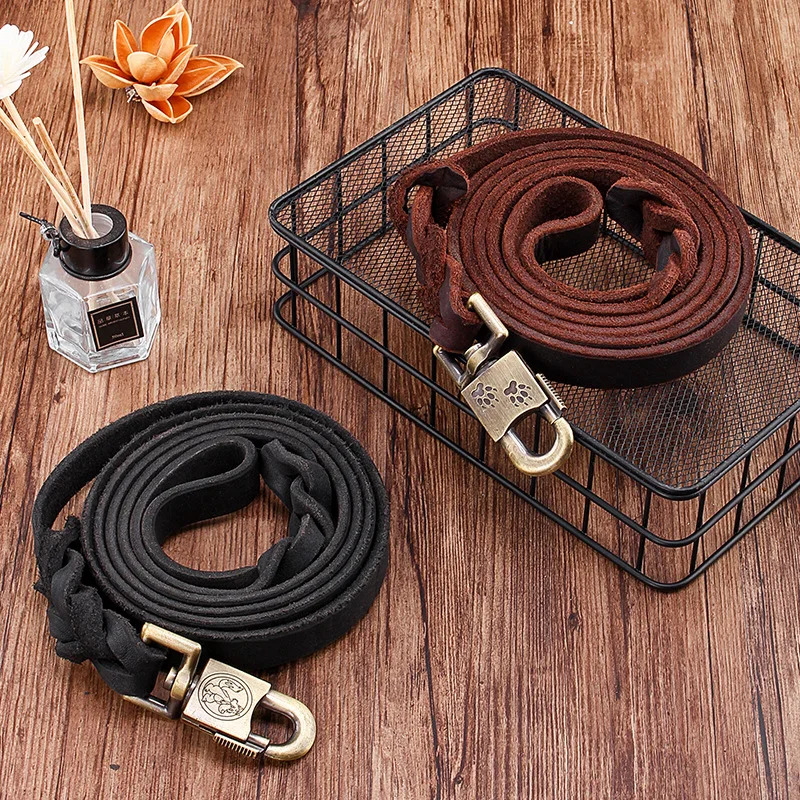 Genuine Leather Dog Leash - To - Leather Strap Quick Release のレビューと価格