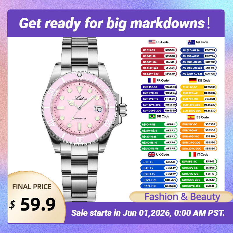 Addies New Women Watches Luxur - Butterfly Clasp Deployant のレビューと価格