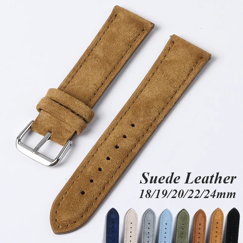 Suede Genuine Leather Watchban - Suede Strap Watch のレビューと価格