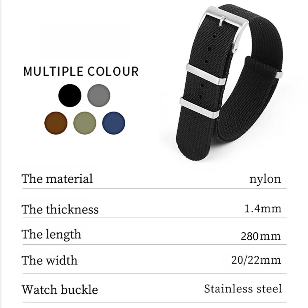 20mm 22mm High Quality Nylon W - Canvas Strap Watch のレビューと価格